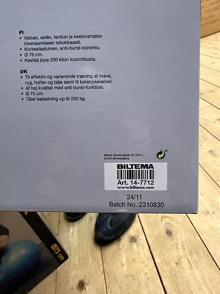 Gym Ball, träningsboll 75 cm blå