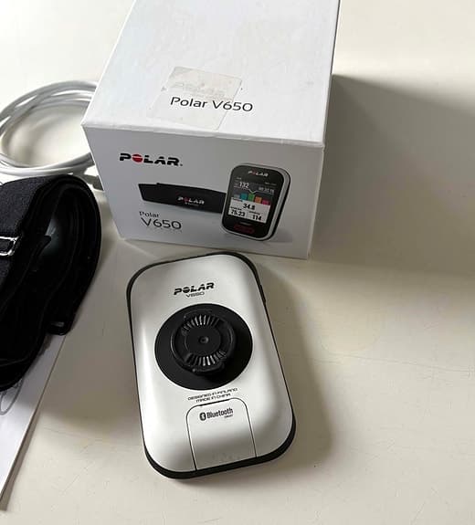 Polar V650 cykeldator + pulsbälte – fint skick