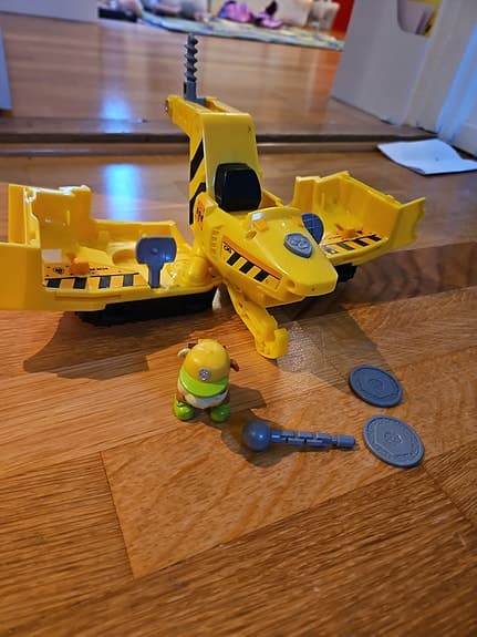 Paw Patrol Rubble leksaksfordon gult plast