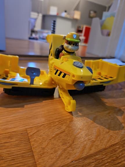Paw Patrol Rubble leksaksfordon gult plast