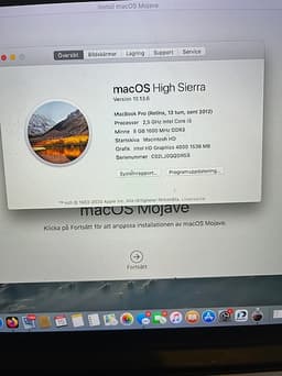 Mac Book Pro 13tums Sent 2012