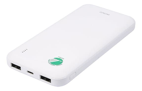 Deltaco Powerbank 10 000 mAh, 2 x USB-A