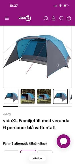 vidaXL tält blått/grått