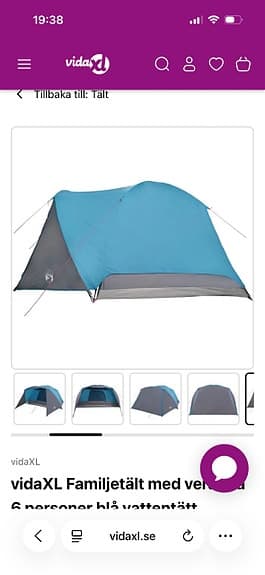 vidaXL tält blått/grått