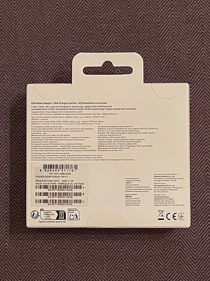 Samsung 45W laddare med USB‑C‑kabel
