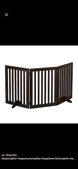 Relaxdays Säkerhetsgrind 3 paneler med dörr – 70 cm – Brun