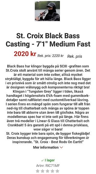 ST CROIX BLACK BASS Casting Versatile 7-30 Gr