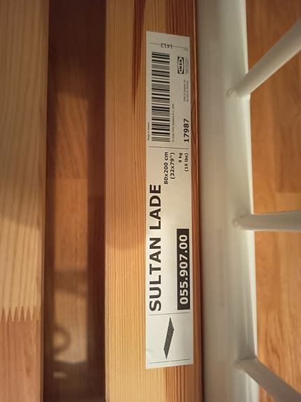 IKEA barnsäng med Sultan Lade ribbotten vit
