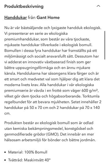 Lyxiga Gant-handdukar oanvända