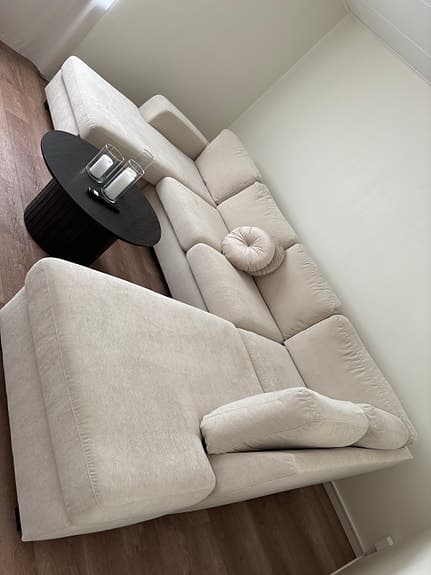 Mio hörnsoffa tyg beige