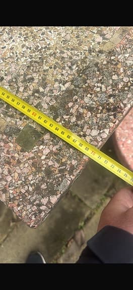 Trädgårdsbord med pallar sten/granit rosa och grå