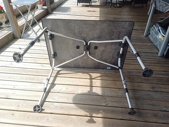 Hopfällbart rektangulärt bord grått