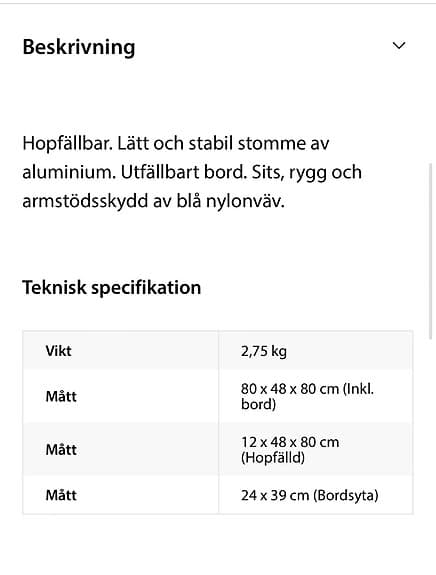 Däckstol Biltema 2st