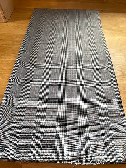 Peter & Harding tyg 100 % ull rutigt grått 154x330 cm