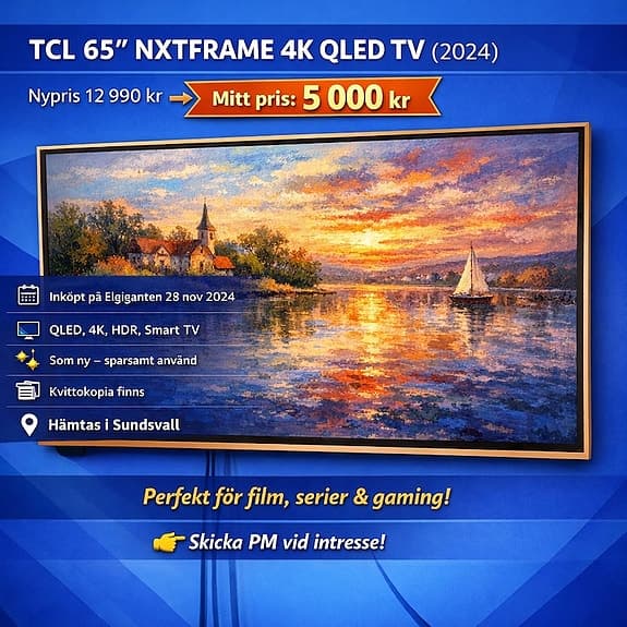 Filmkväll på riktigt – 65” QLED säljes billigt!