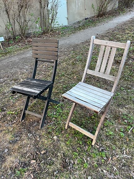 Hopfällbara trästolar utestolar  brunt trä
