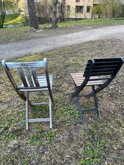 Hopfällbara trästolar utestolar  brunt trä