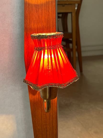 Vintage teakspegel med belysning