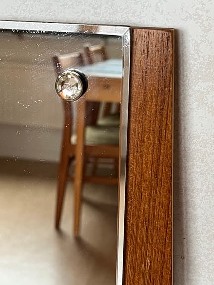 Vintage teakspegel med belysning