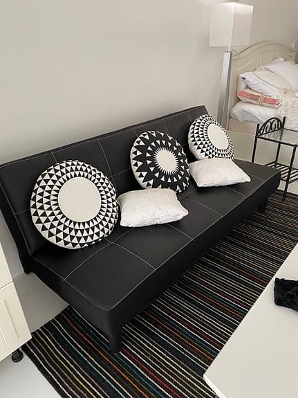 &Tradition kuddfodral rund svartvit mönstrad