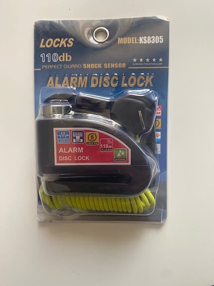 alarm disc lock motorcykellås med rörelse sensor