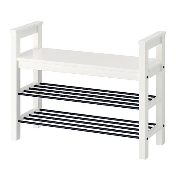 IKEA HEMNES bänk med skoförvaring- Vit, 85x32x65x
