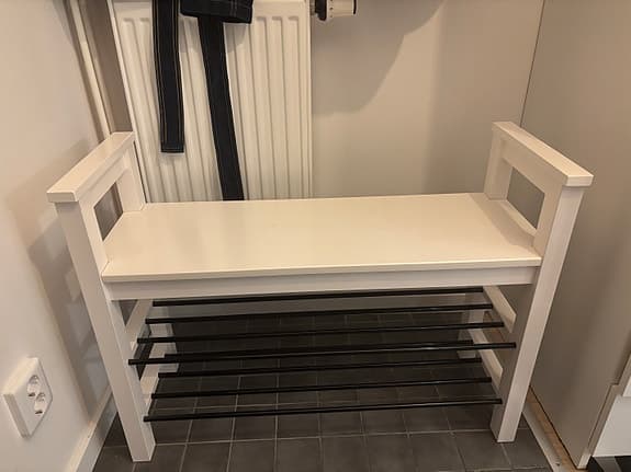 IKEA HEMNES bänk med skoförvaring- Vit, 85x32x65x