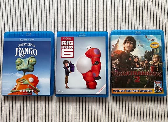 Rango, Big Hero 6 och Draktränaren 2 på Blu-ray
