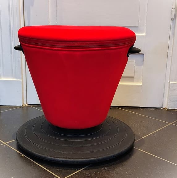 " IKEA " Pallen Egil design Olle Lundberg Vintage röd snurrbar & höjbar pall
