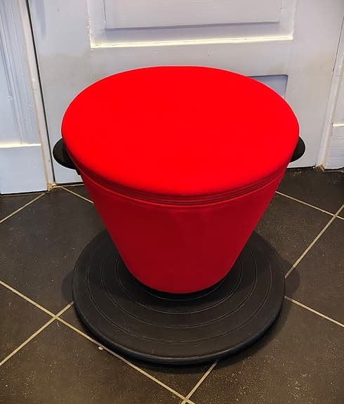 " IKEA " Pallen Egil design Olle Lundberg Vintage röd snurrbar & höjbar pall