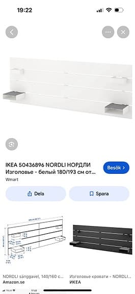 IKEA NORDLI sänggavel 140/160 cm vit