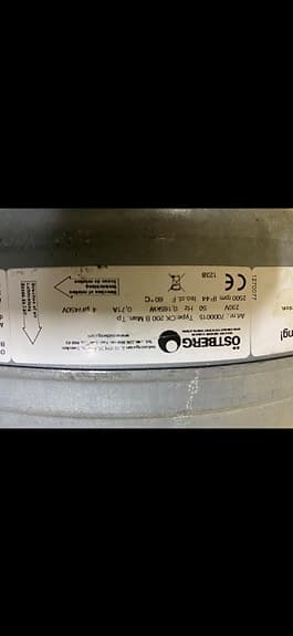 Östberg TKS 200 B kanalfläkt 200 mm metall grå