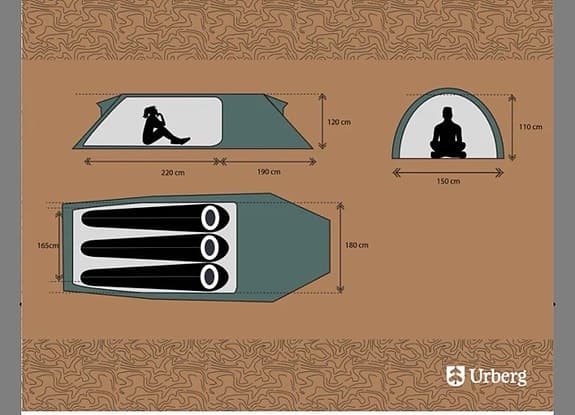 Tunneltält Urberg 3- pers