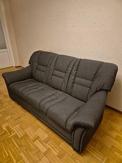 Soffa Lady 3-sits mörkgrå tyg