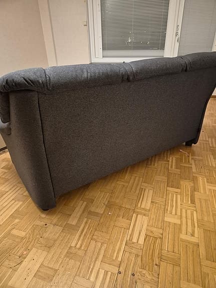 Soffa Lady 3-sits mörkgrå tyg