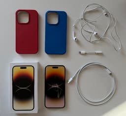 iPhone 14 pro 128GB — Nyskick, olåst + tillbehör