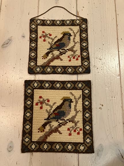 IKEA broderade tavlor fågelmotiv
