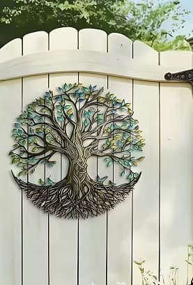 Dekorera din utomhusyta. Rustik väggkonst i metall