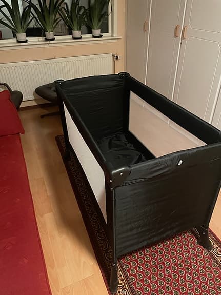Resesäng Barn Svart med bärväska