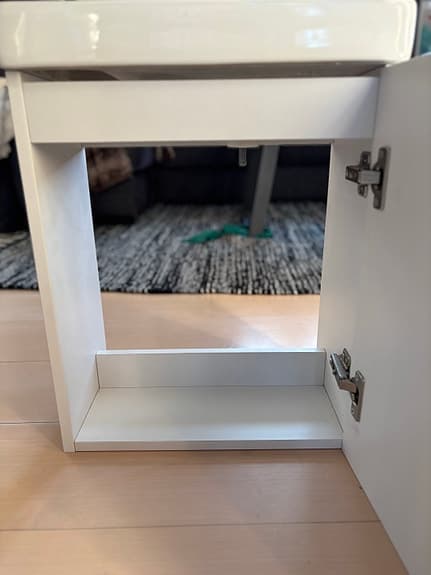 Tvättställsskåp med handfat vit 40x22 cm