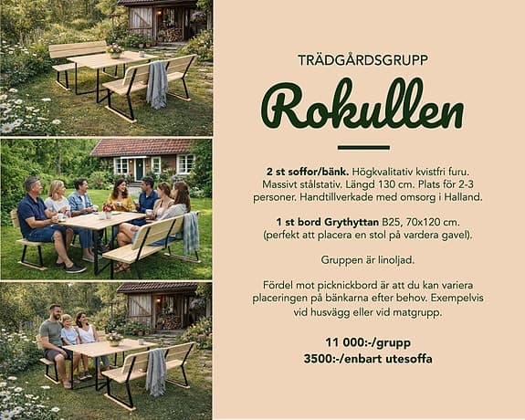 Grythyttan o Rokullen utesoffa mångsidig användning