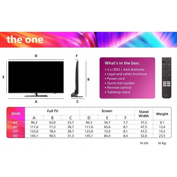 Philips “The One” 55PUS8949 4k Ambilight + Pedestal stand