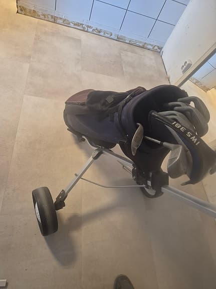 Golfset med bag och vagn