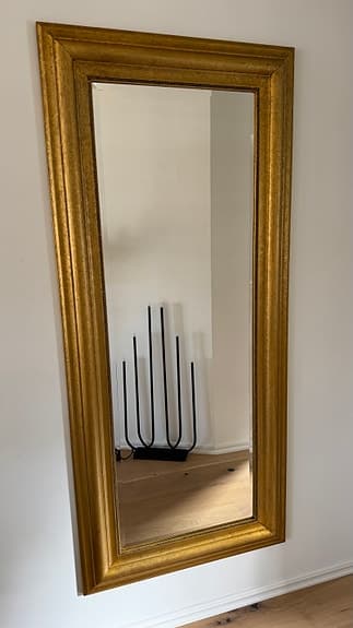 IKEA spegel med guldfärgad ram 80x180cm