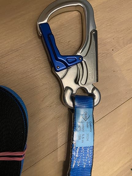 Climbing Technology fallskyddslina med karbinhake 15 m blå