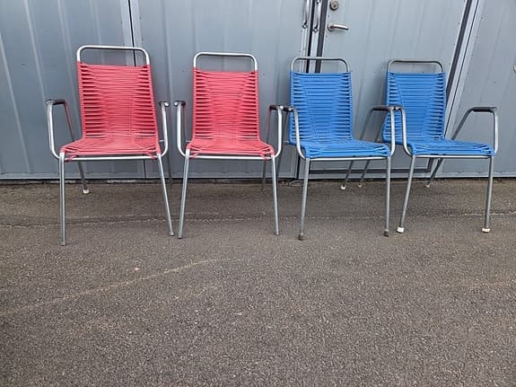 Trädgådsstolar 4st, metall & plast