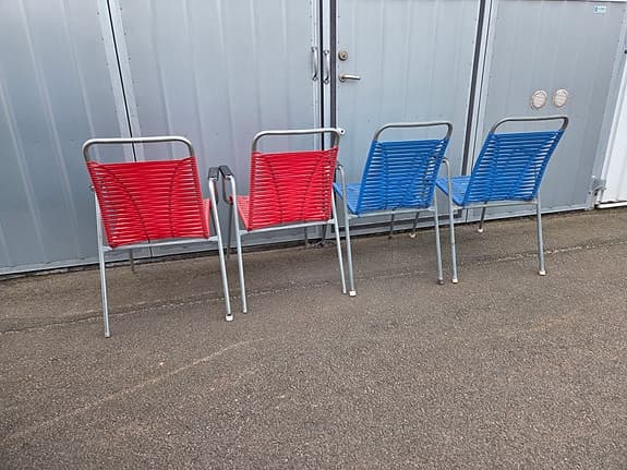 Trädgådsstolar 4st, metall & plast