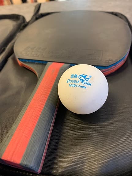 Double Fish CK-205 bordtennisracket med fodral och boll