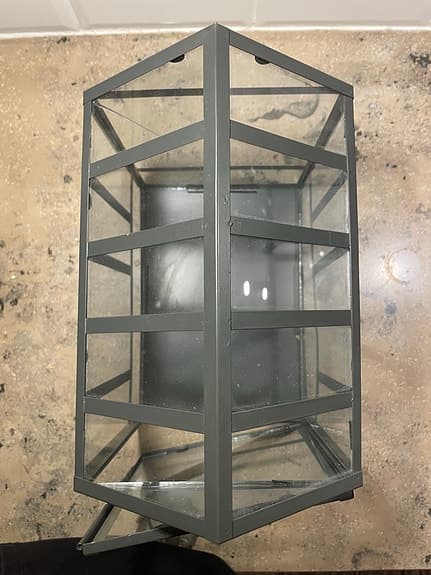 Växthus glas svart ram bordsväxthus