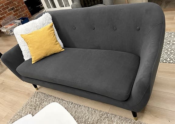 Soffa 2,5-sits mörkgrått tyg